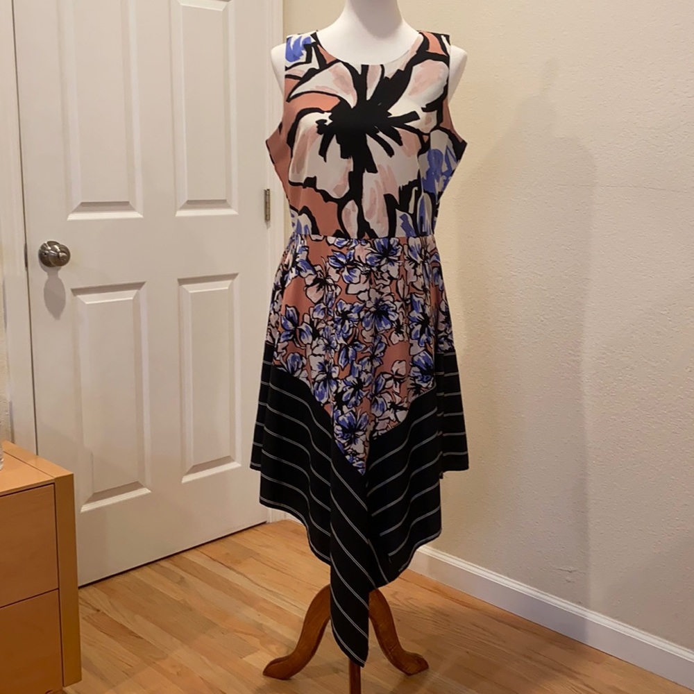 Asymmetrical floral dress